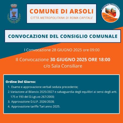 Avviso convocazione Consiglio Comunale Avviso convocazione Consiglio Comunale